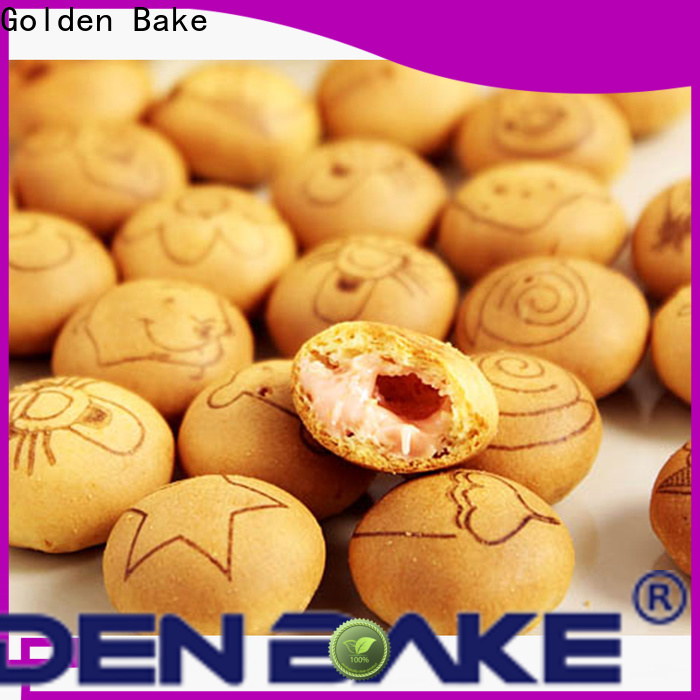 Solução durável da máquina do cookie do cozido dourada para a produção enchida do biscoito do centro